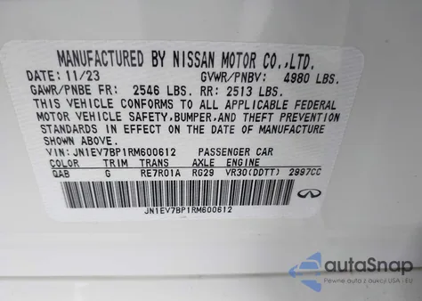 2024 Infiniti Q50 Luxe from USA, damaged, VIN JN1EV7BP1RM600612